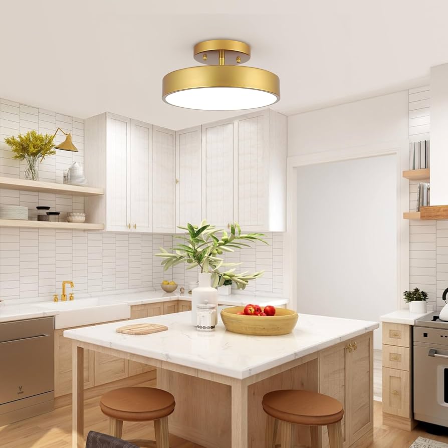 ライト・照明器具 YES OYKYOHEI Semi Flush Mount Ceiling Light, Globe Glass Ceiling